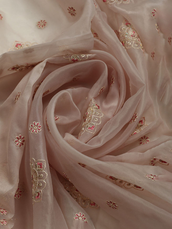 All over Embroidered Organza Unstitched Suit With Dupatta