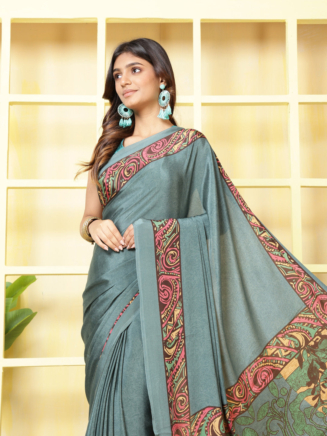 Digital Printed Crepe Saree