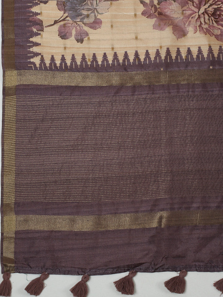 Digital Floral Printed Art Silk Saree