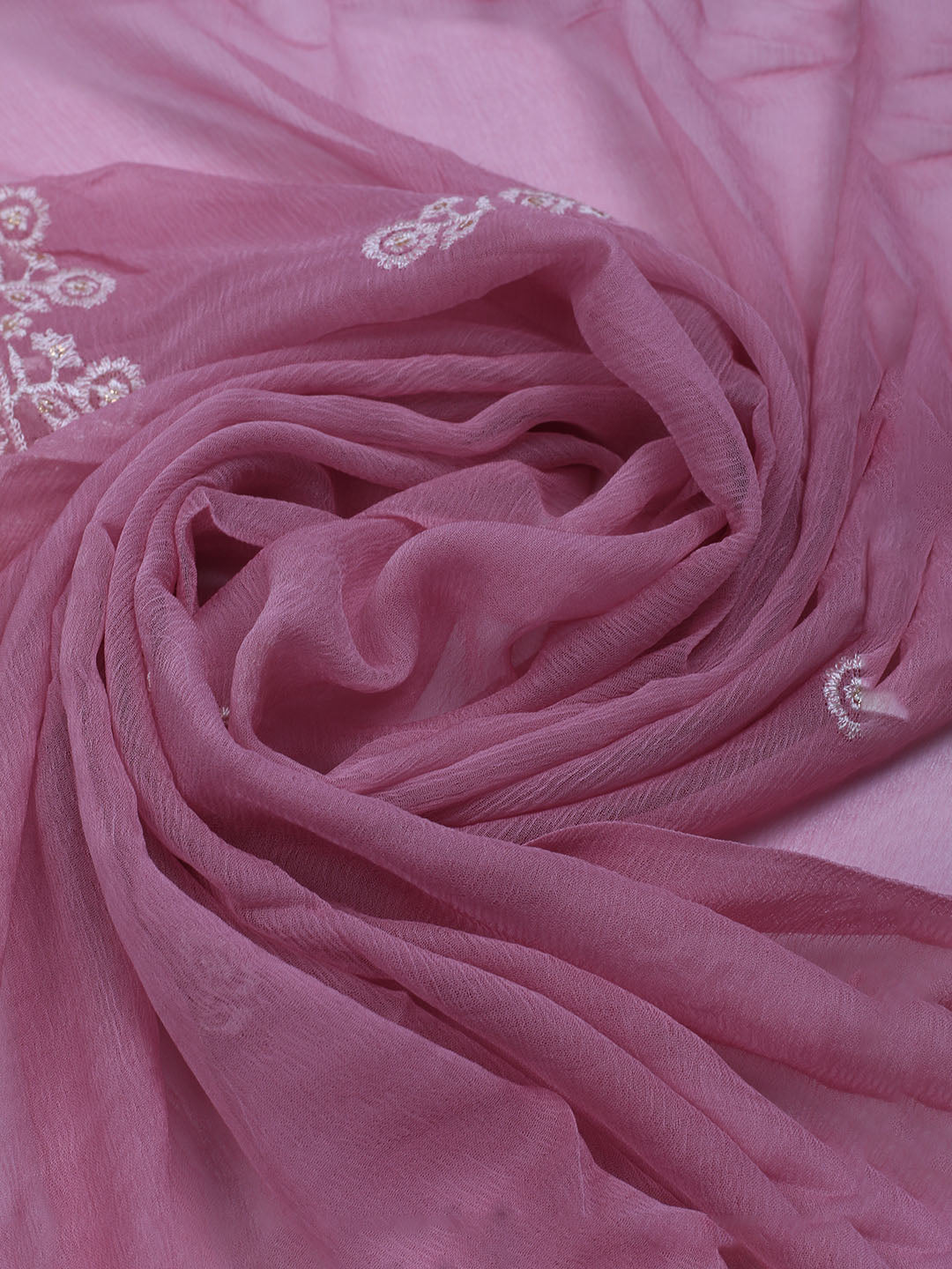 Embroidered Crepe Unstitched Suit With Dupatta