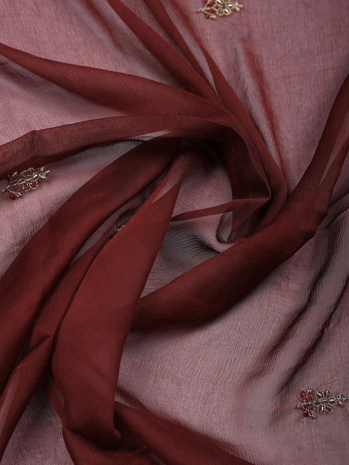 Embroidered Tissue Unstitched Suit With Pant &amp; Dupatta