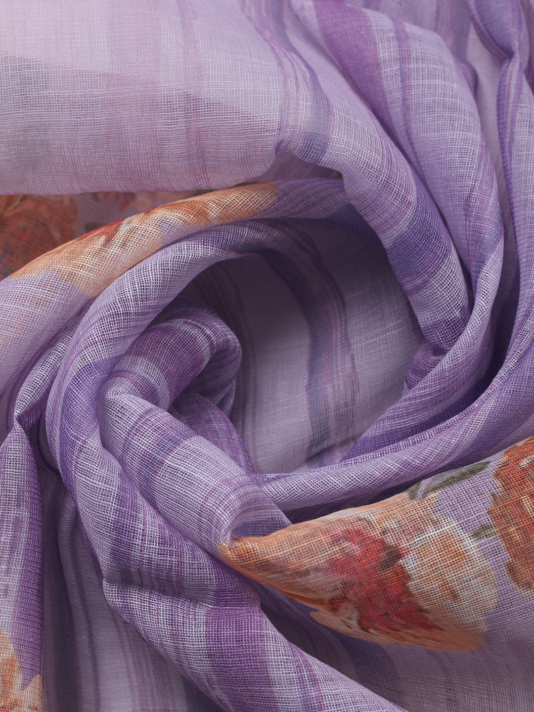 Embroidered Linen Blend Unstitched Suit With Pant &amp; Dupatta