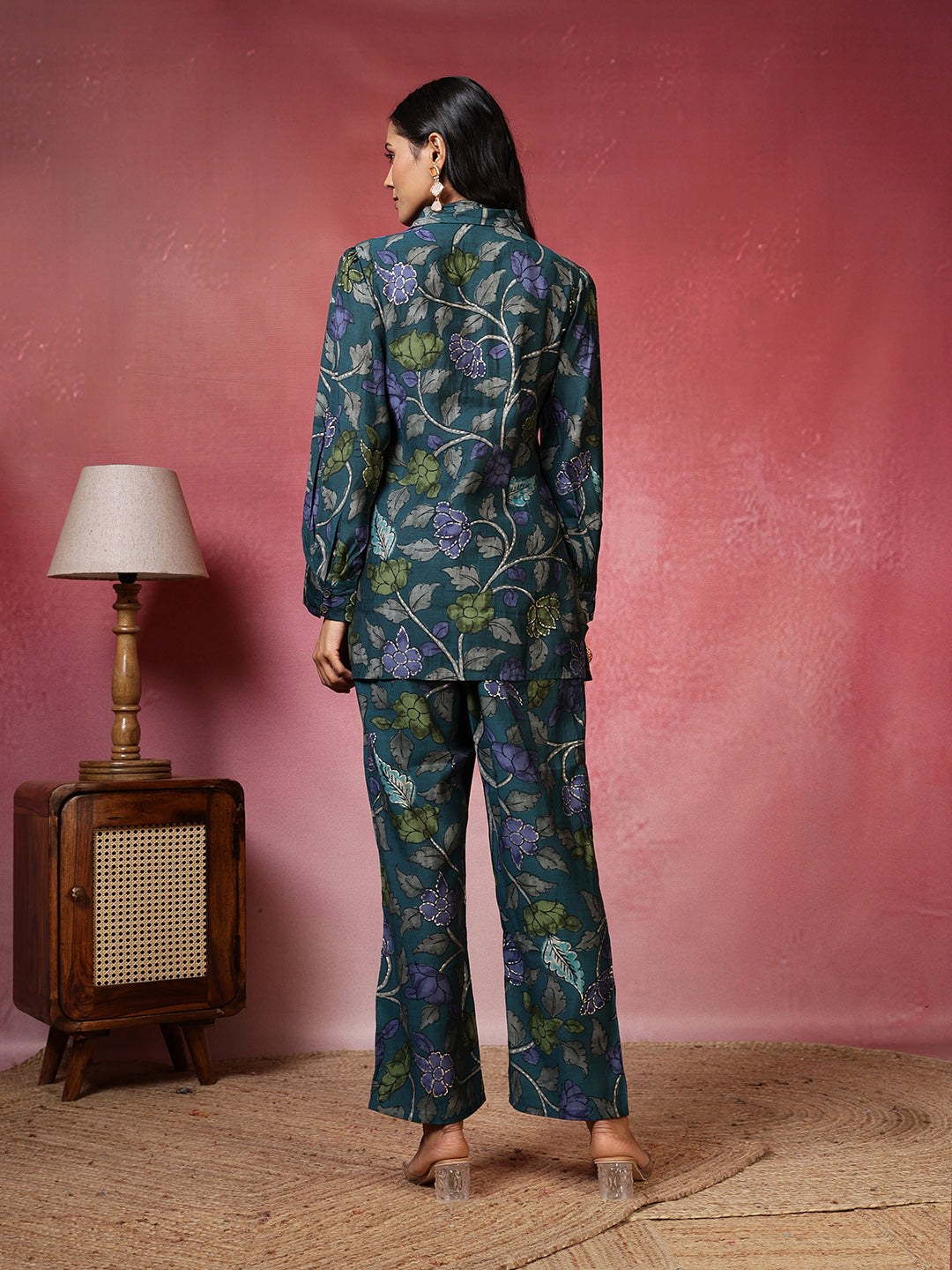 Printed Cotton Blend Kurta With Pants