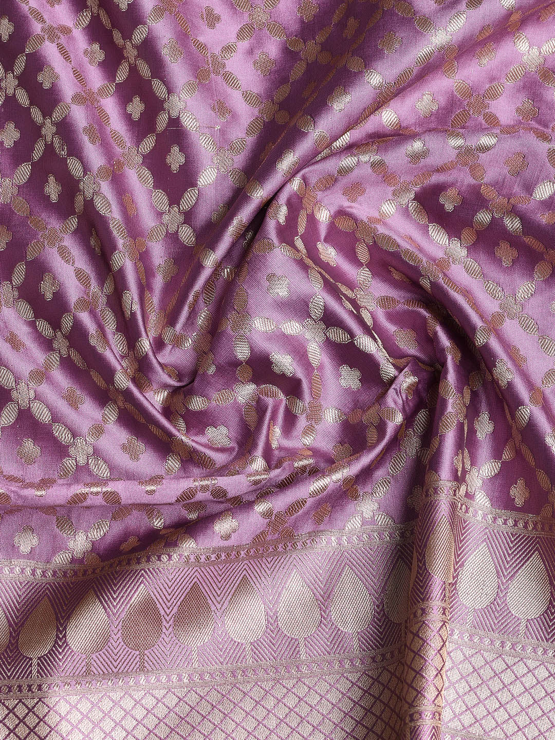 Woven Banarasi Chanderi Unstitched Suit With Dupatta