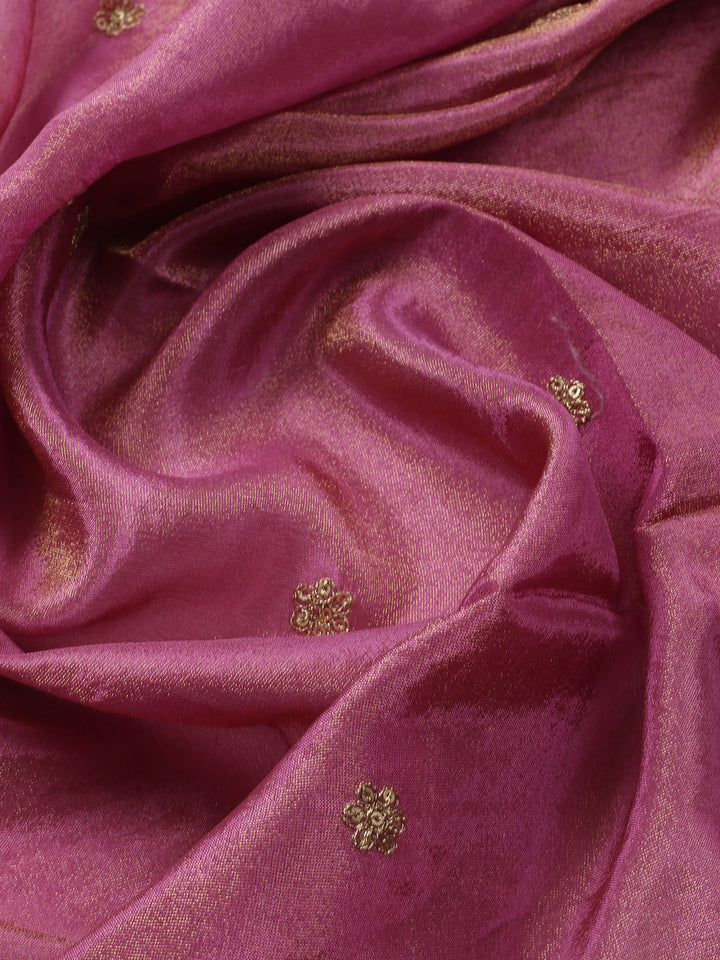 Embroidered Tissue Unstitched Kurta With Pant &amp; Dupatta