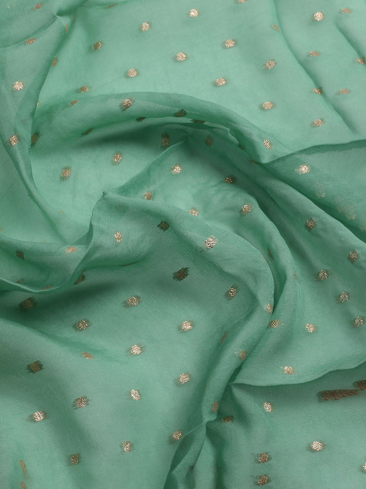 Embroidered Chanderi Unstitched Suit With Dupatta
