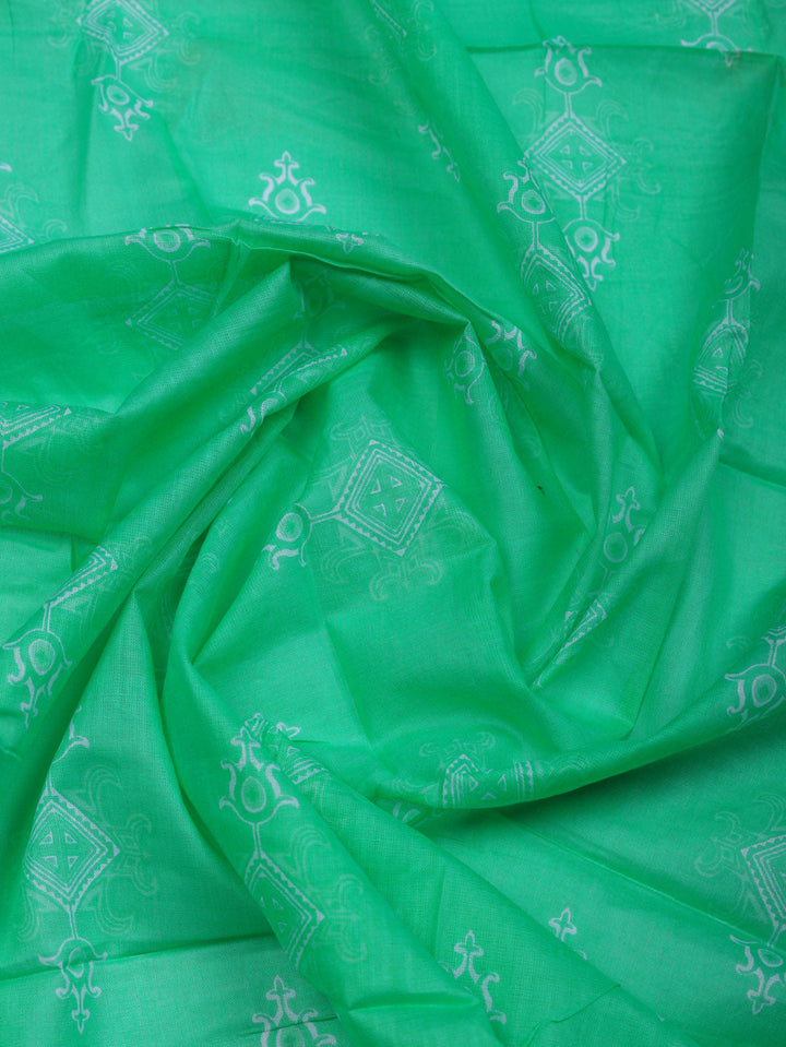 Printed Cotton Blend Unstitched Suit With Pant &amp; Dupatta