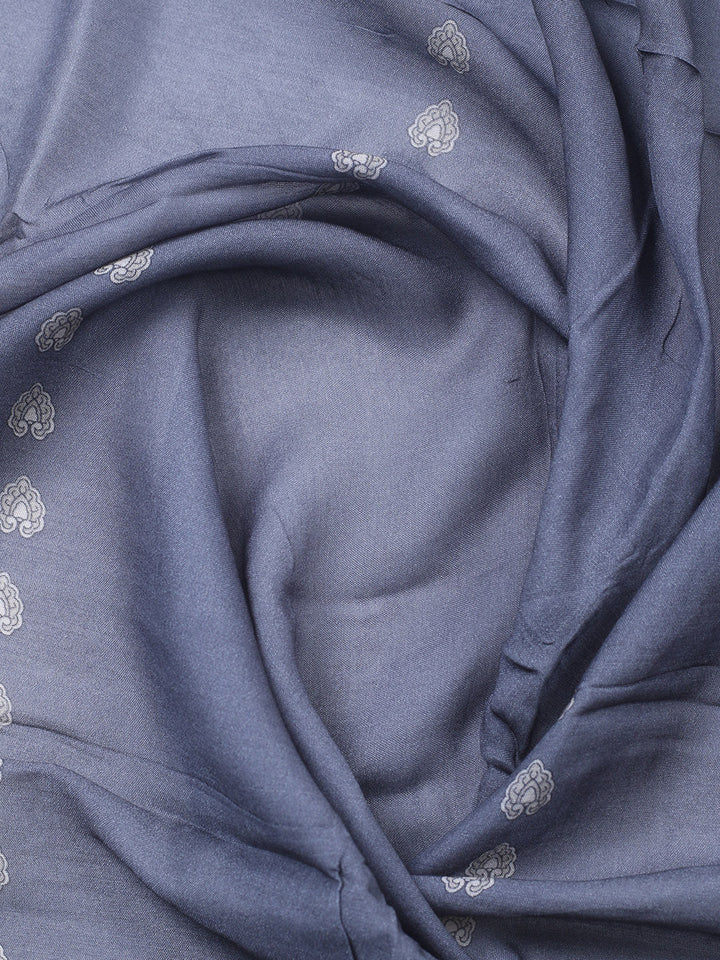 Embroidered Muslin Unstitched Suit With Pant &amp; Dupatta