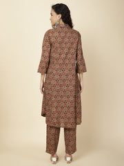 Abstract Printed Cotton Kurta With Pants