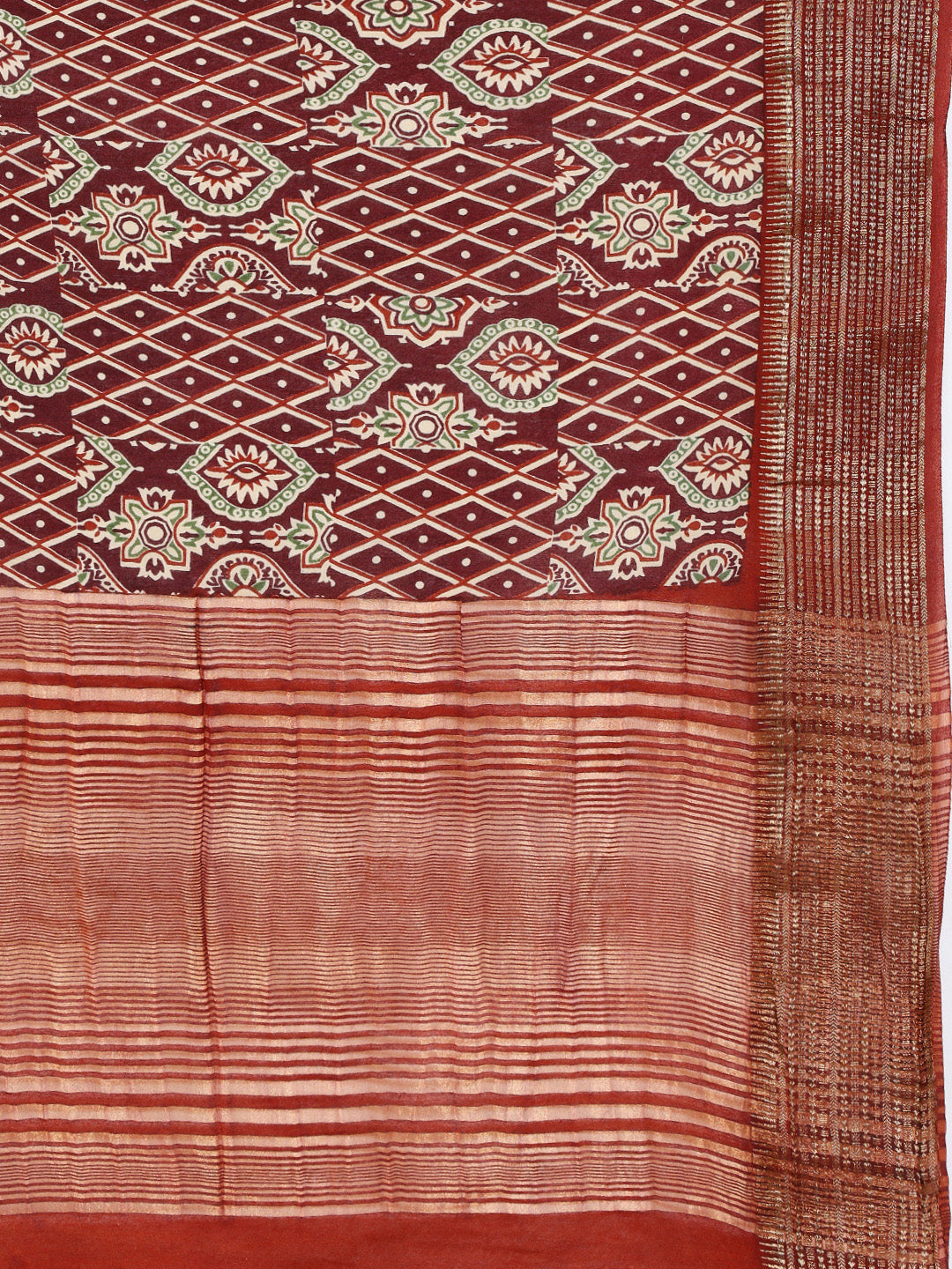 Digital Printed Cotton Blend Woven Saree
