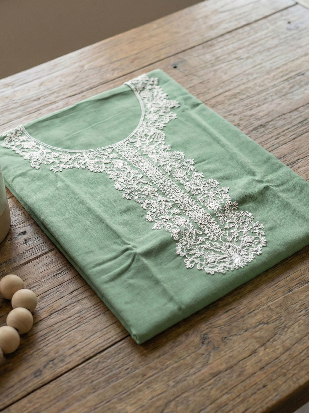 Embroidered Chanderi Unstitched Suit With Pant &amp; Dupatta