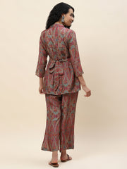 Abstract Printed Cotton Kurta With Pants