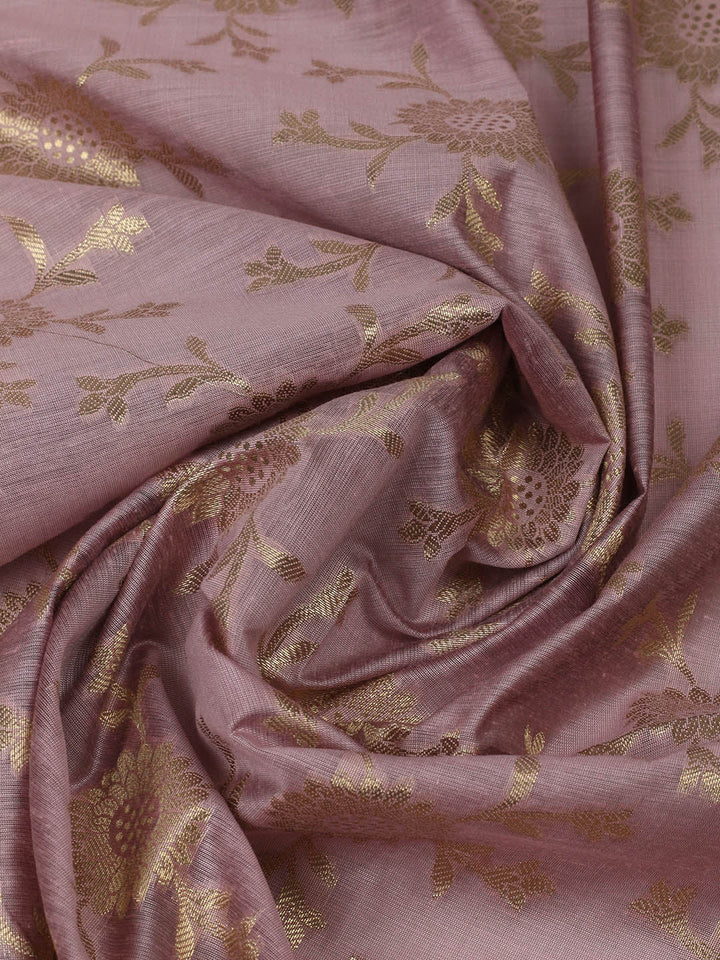 Woven Design Chanderi Unstitched Suit With Pant &amp; Dupatta