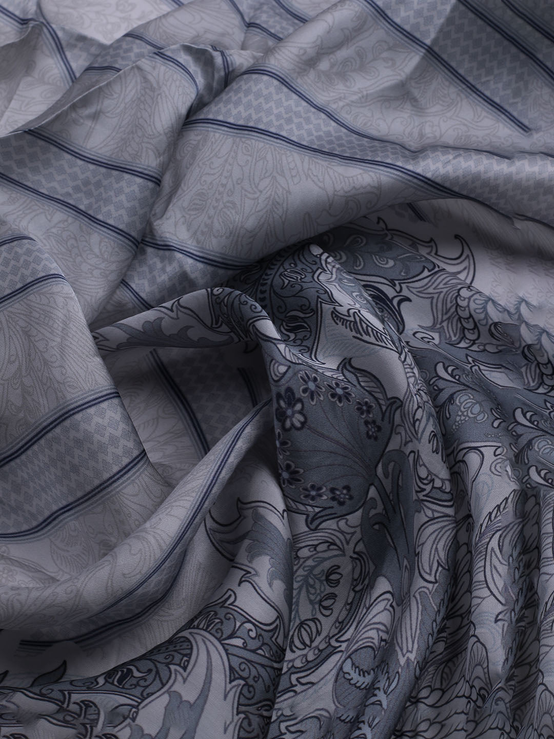 Printed Crepe Unstitched Suit With Dupatta