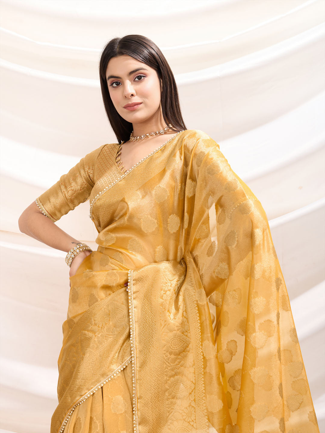 Woven Design Tissue Silk Saree