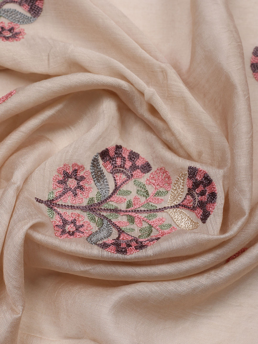 Embroidered Cotton Blend Unstitched Suit With Pant &amp; Dupatta