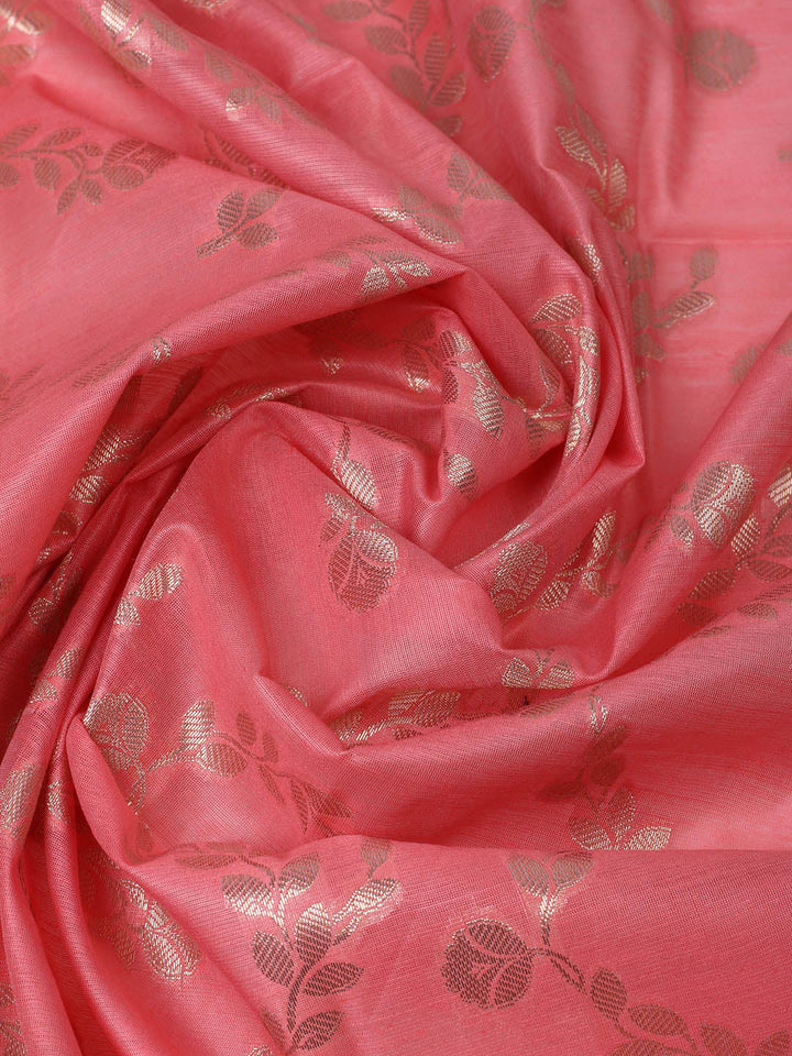Woven Design Chanderi Unstitched Suit With Pant &amp; Dupatta