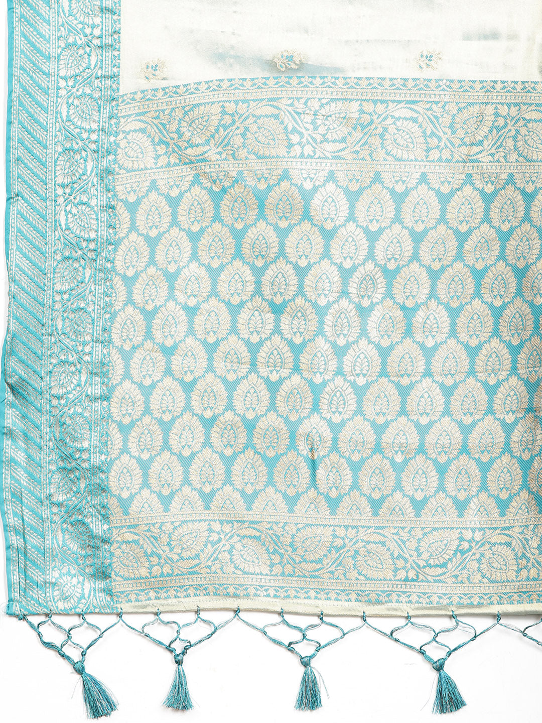Plain Zari Border Banarasi Woven Saree