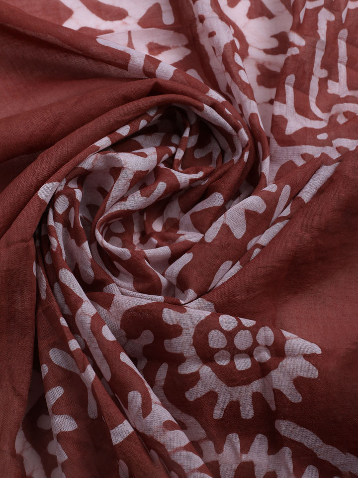 Printed Cotton Blend Unstitched Kurta With Pant &amp; Dupatta