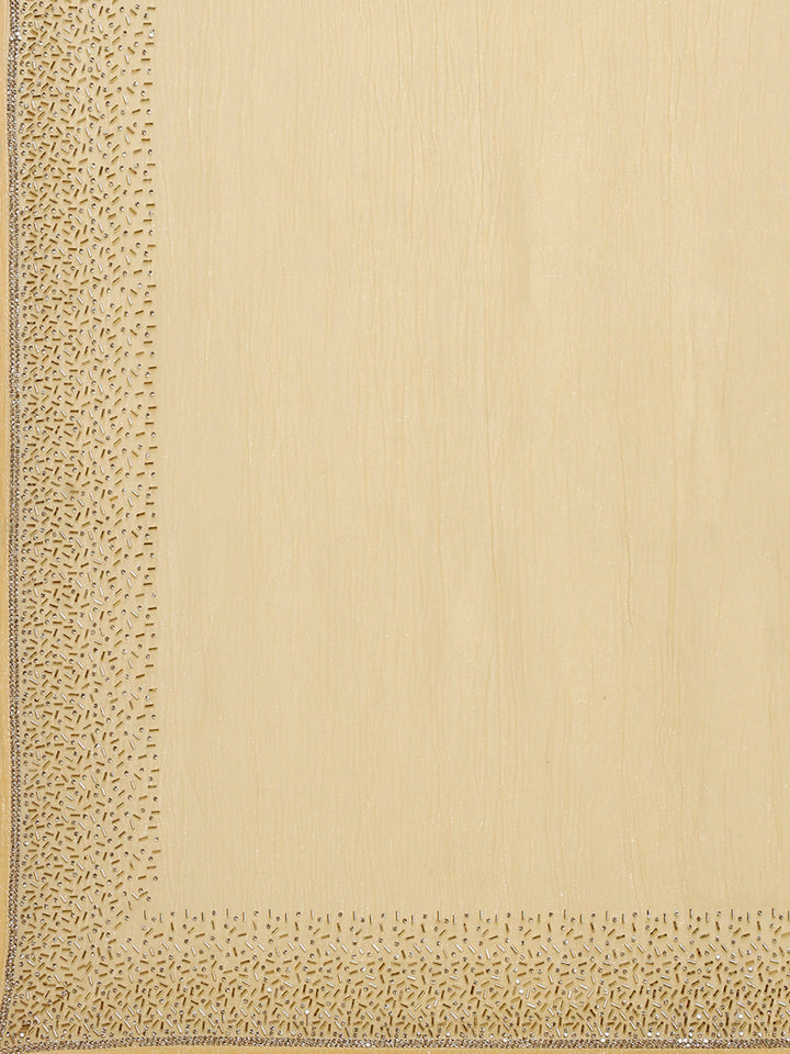 Swarovski Border Art-Chiffon Plain Saree