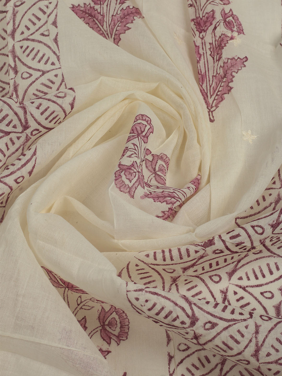 Printed Cotton Unstitched Suits Printed Suit With Pant &amp; Dupatta