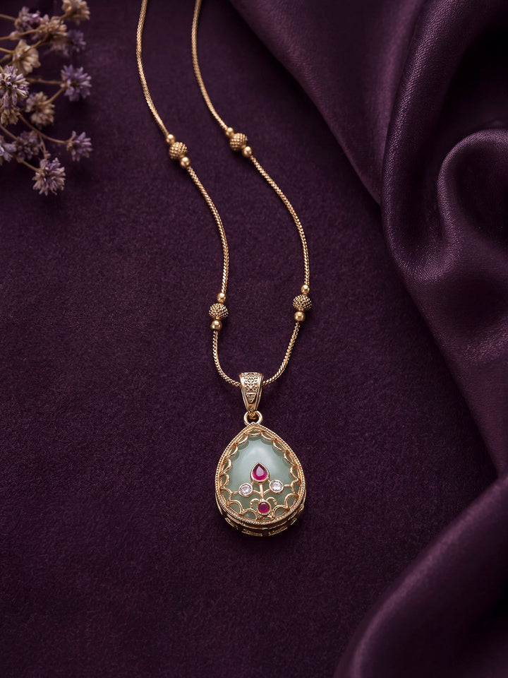 Gold Green Jewellery Set
