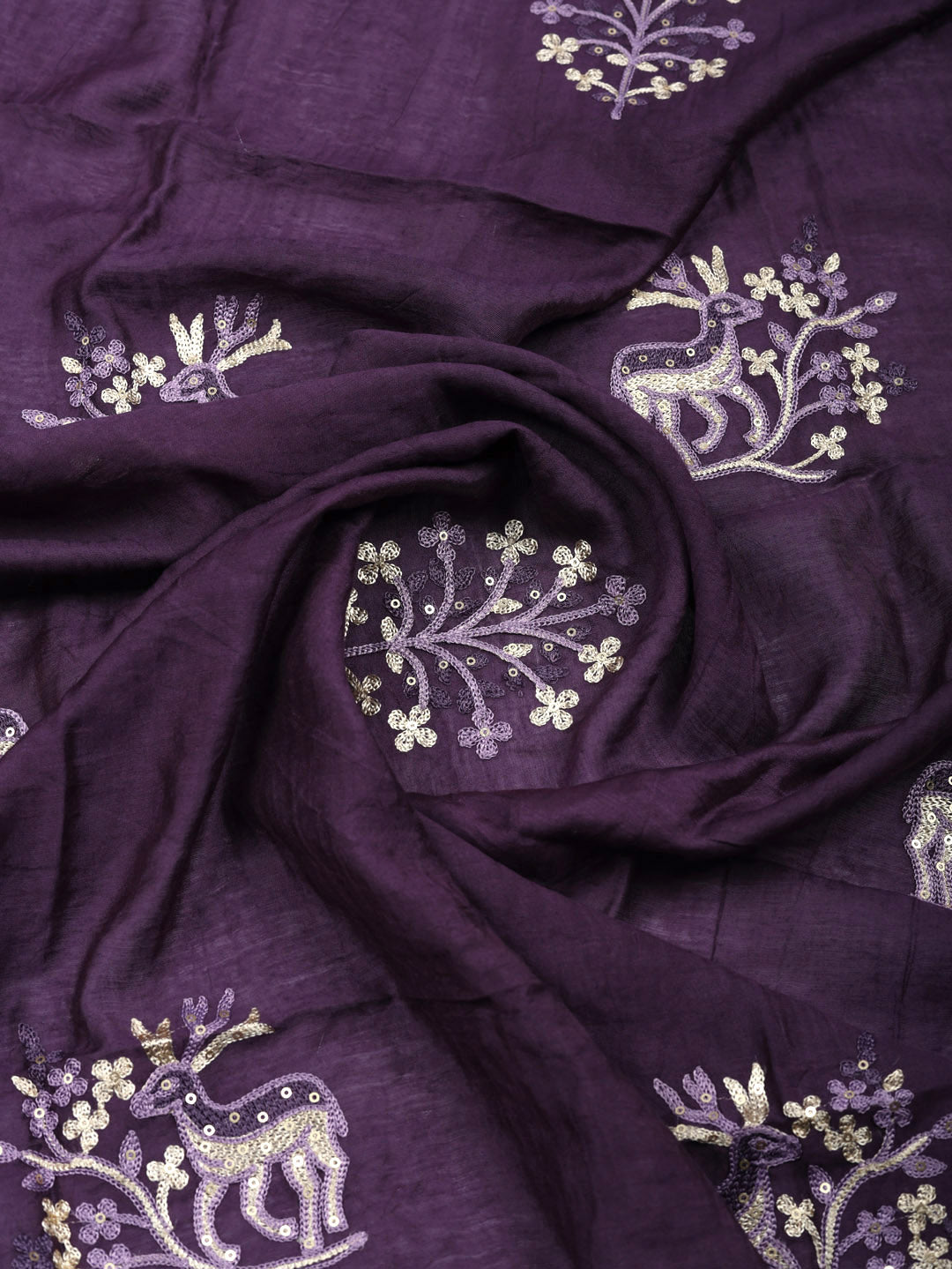 Embroidered Cotton Blend Unstitched Suit With Pant &amp; Dupatta