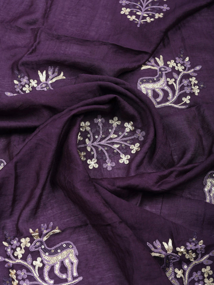 Embroidered Cotton Blend Unstitched Suit With Pant &amp; Dupatta