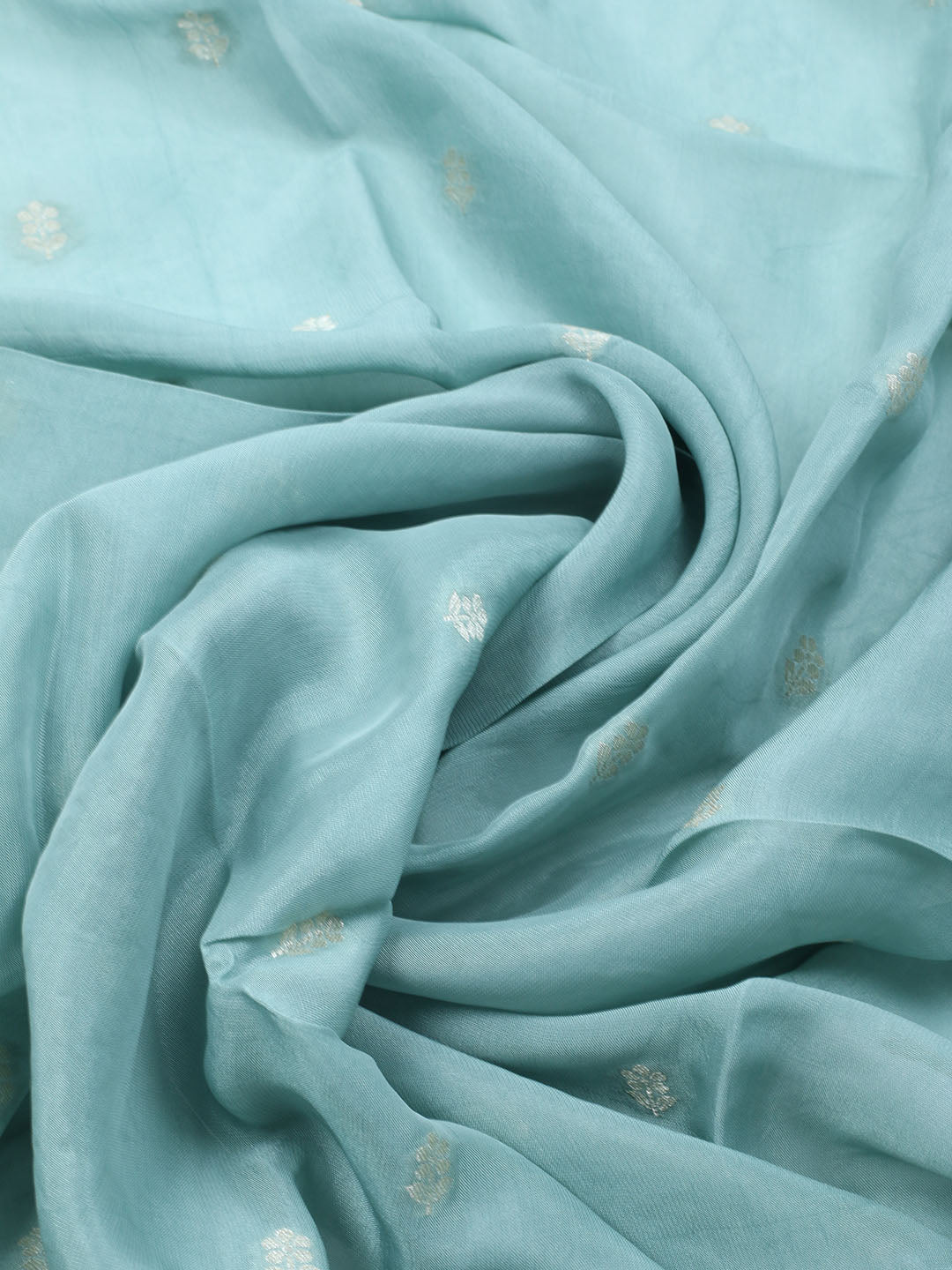 Embroidered Art Silk Unstitched Suit With Dupatta