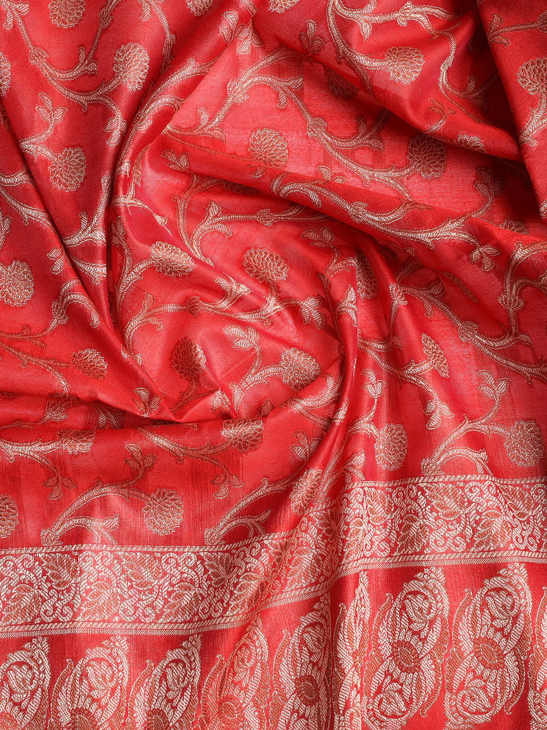 Woven Banarasi Chanderi Unstitched Suit With Dupatta