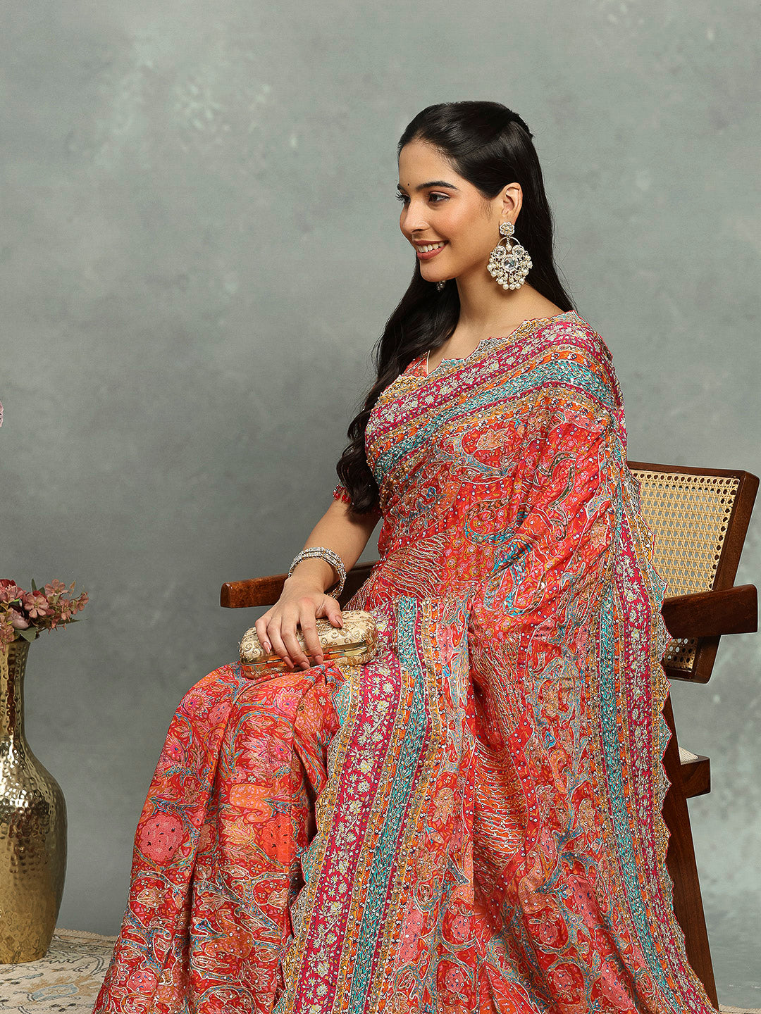 Woven Design Crepe Saree