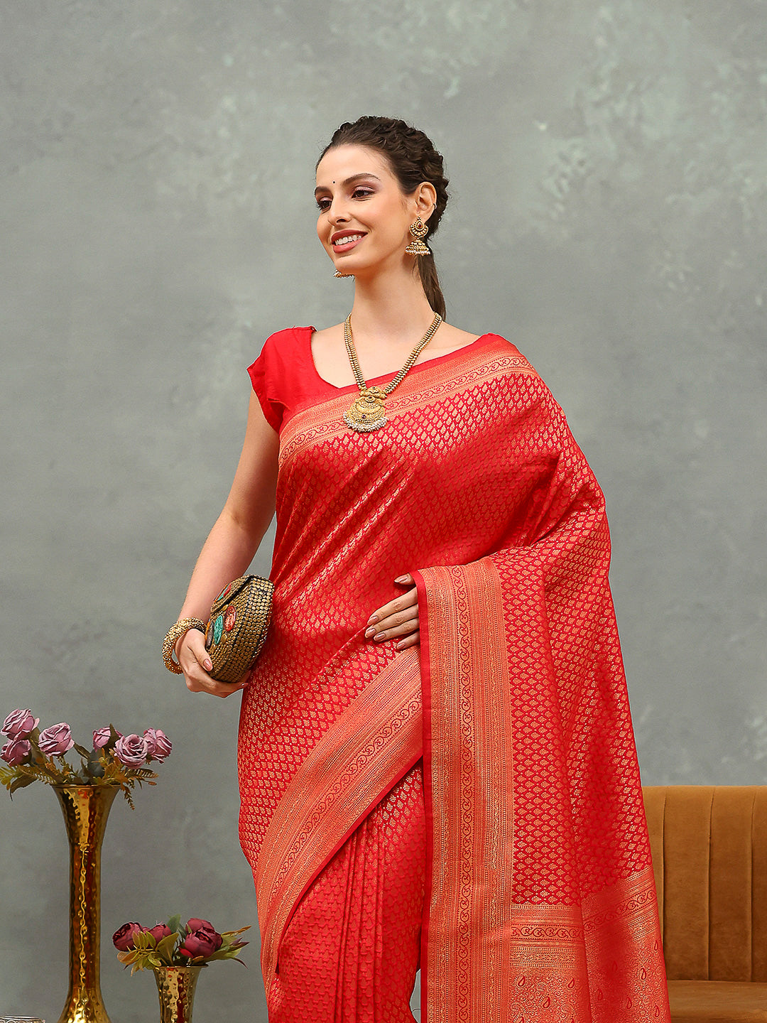Zari Jaal Art Silk Woven Saree