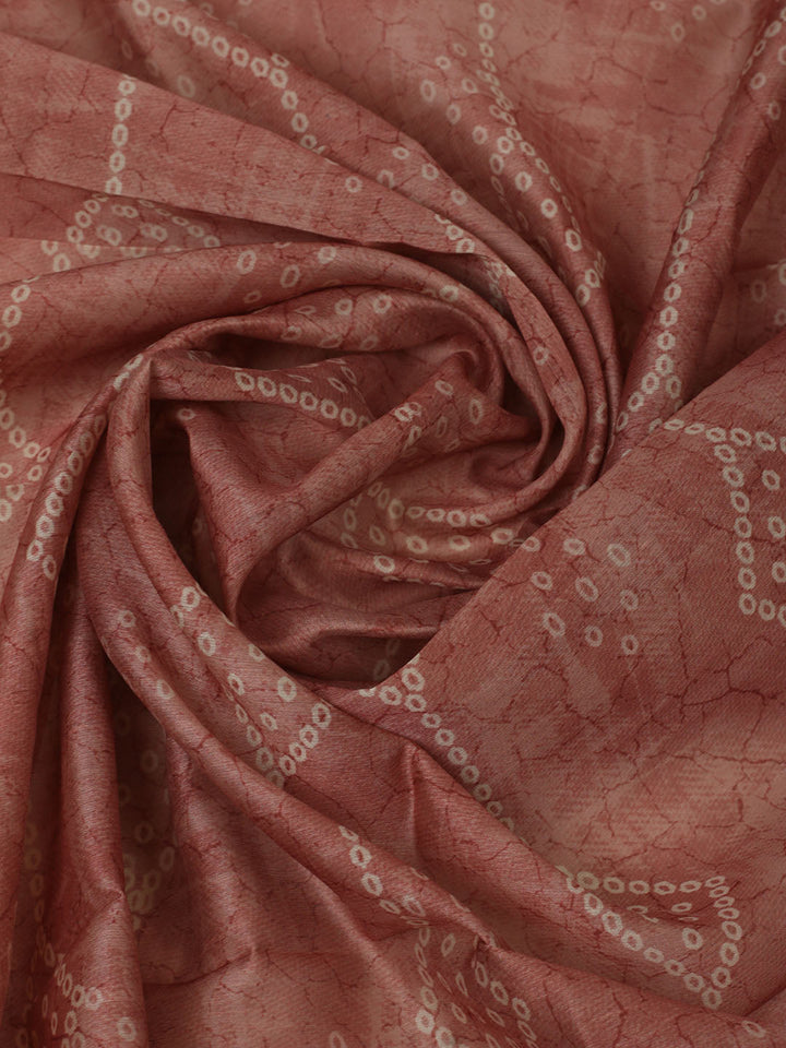 Printed Chanderi Unstitched Suit With Pant &amp; Dupatta