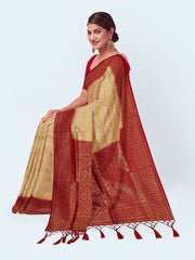 Zari Jaal Woven Art Silk Saree