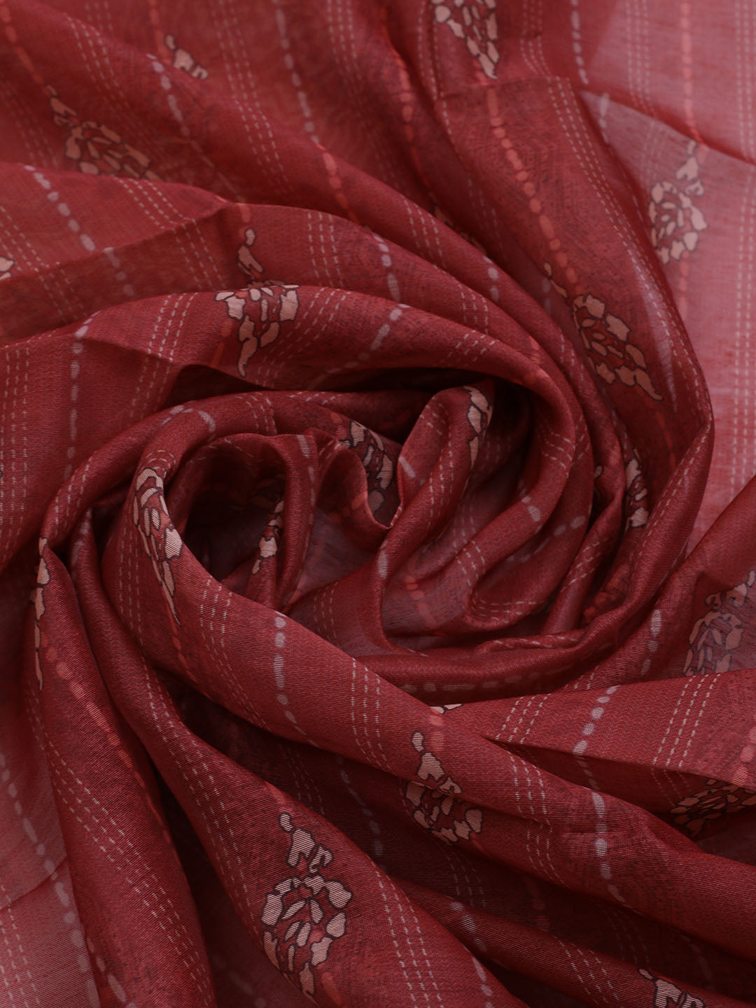 Printed Chanderi Unstitched Suit With Dupatta