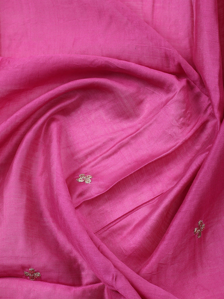Printed Cotton Blend Unstitched Suit With Pant &amp; Dupatta