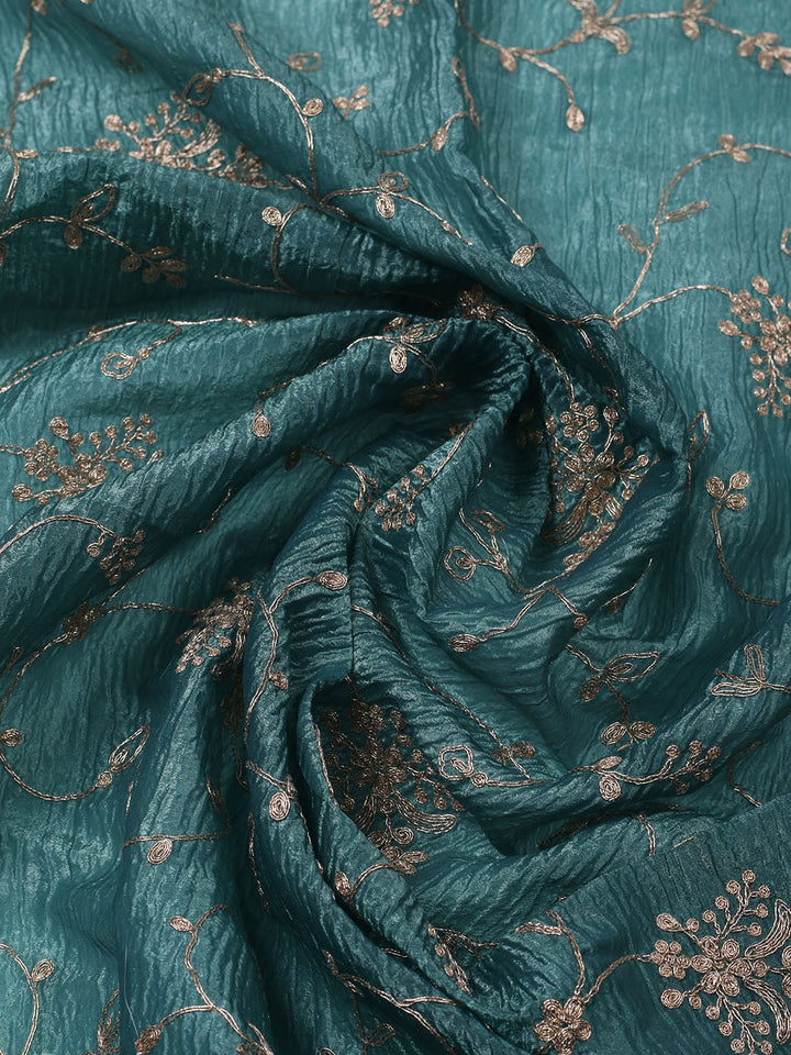 Woven Design Chanderi Unstitched Suit With Pant &amp; Dupatta