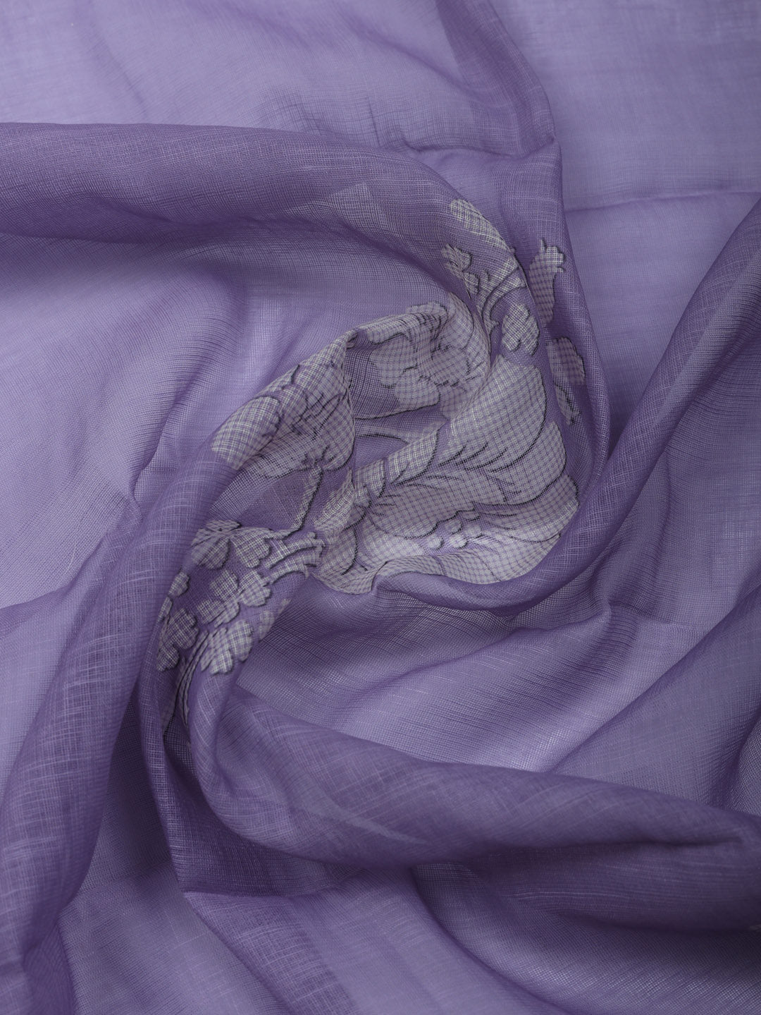 Embroidered Linen Blend Unstitched Suit With Pant &amp; Dupatta