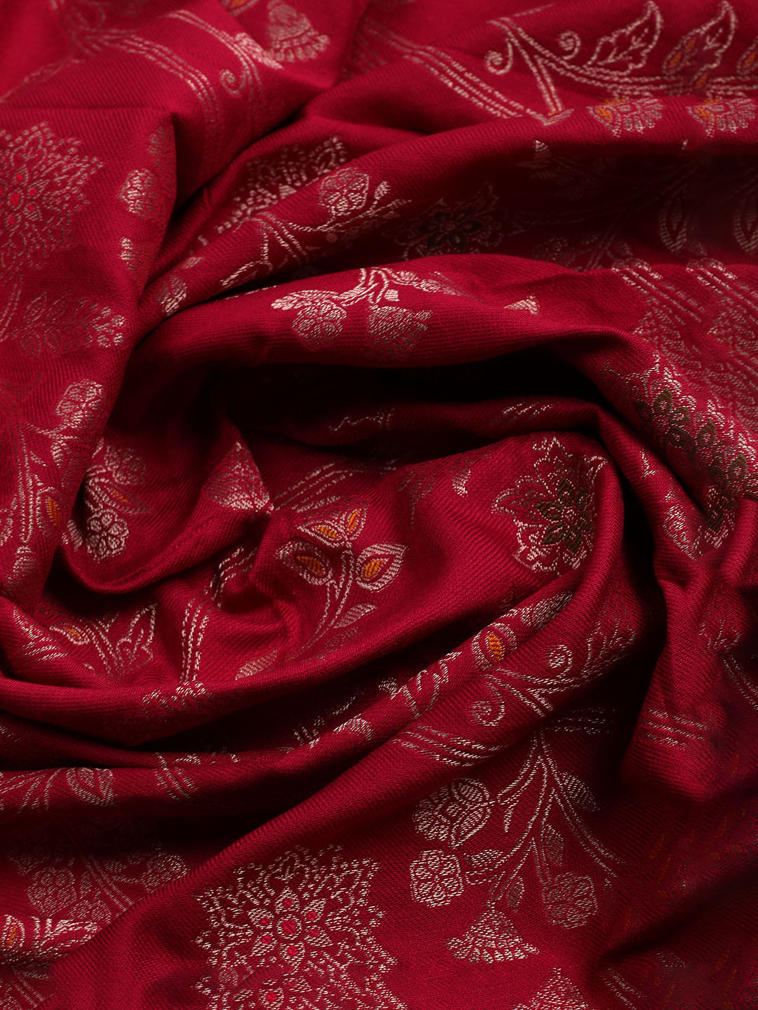 Pashmina Woven Design Unstitched Kurta With Pant &amp; Dupatta