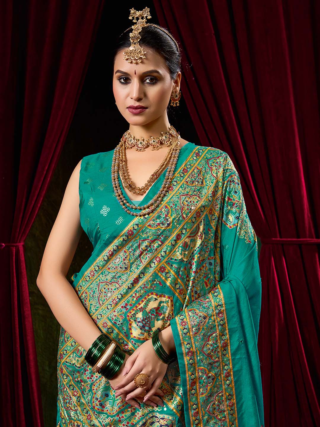 Digital Printed Art Silk Woven Saree
