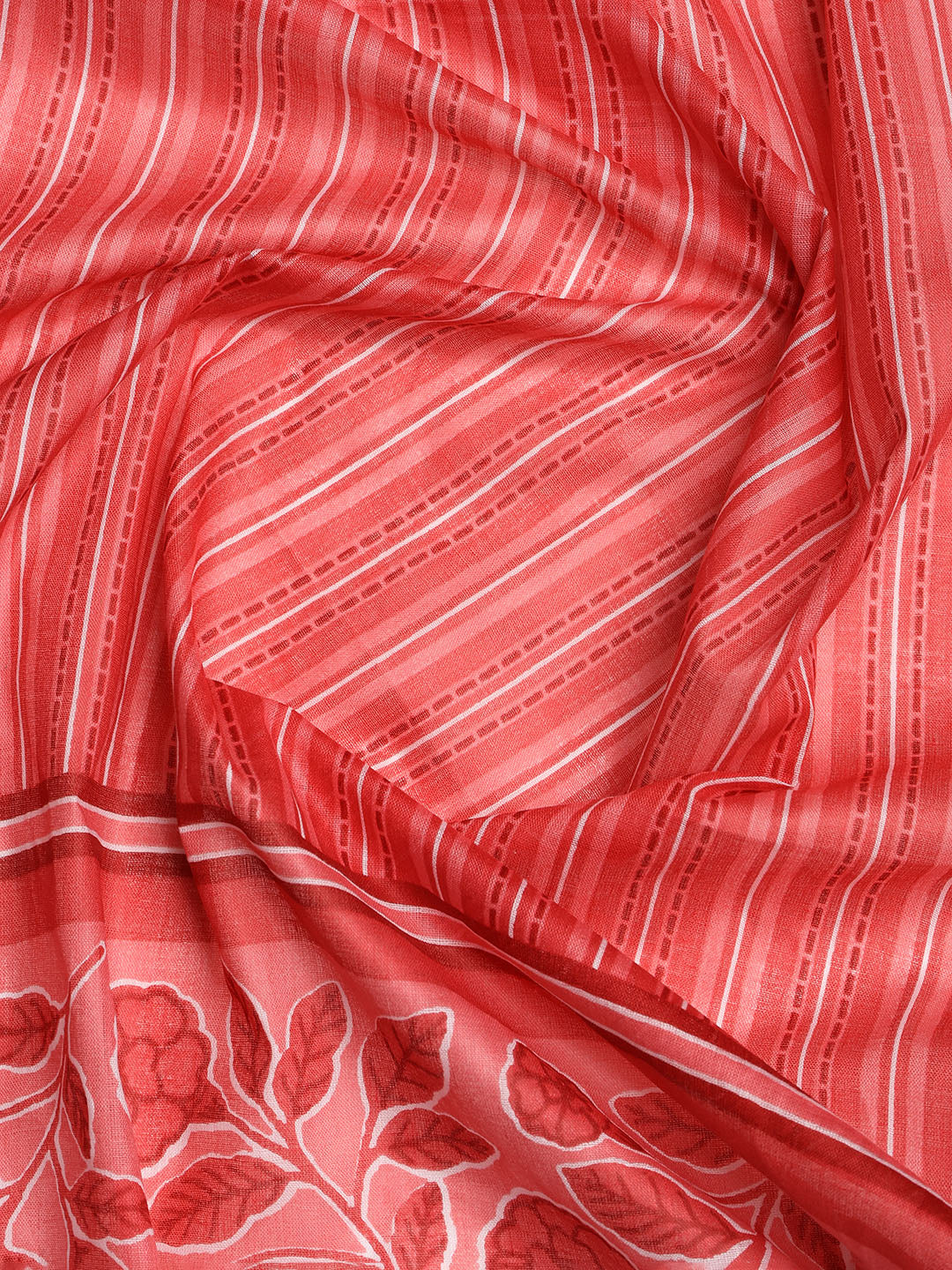 Printed Cotton Blend Unstitched Suit With Dupatta