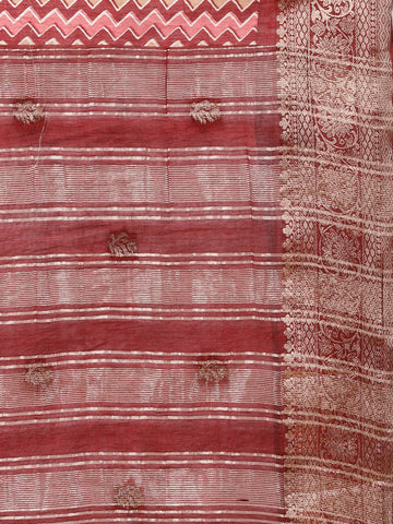 Abstract Printed Handloom Saree