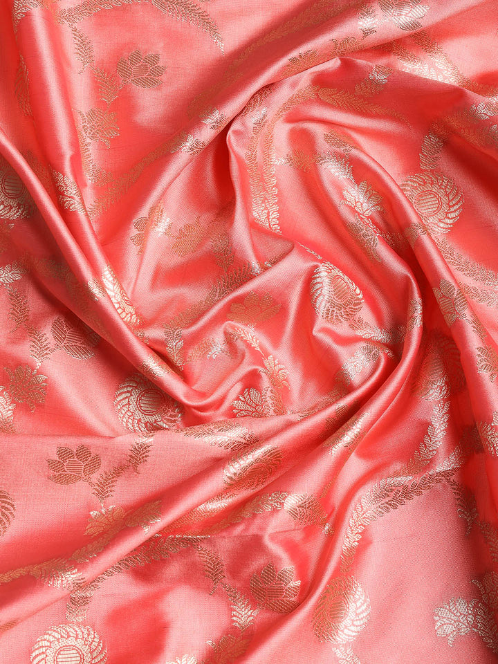 Woven Banarasi Chanderi Unstitched Suit With Dupatta