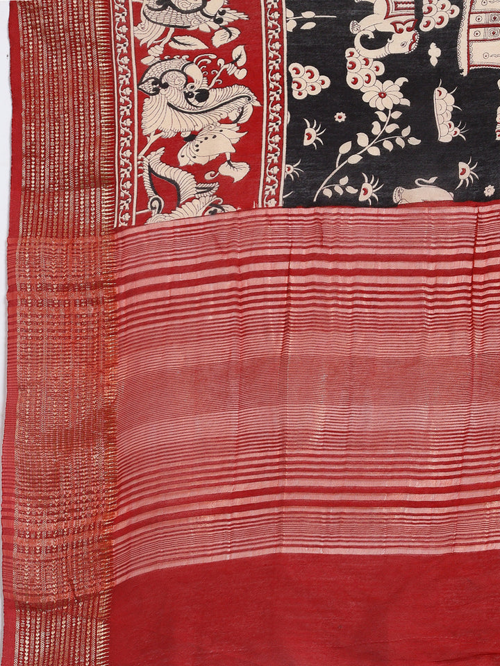 Digital Printed Cotton Blend Woven Saree