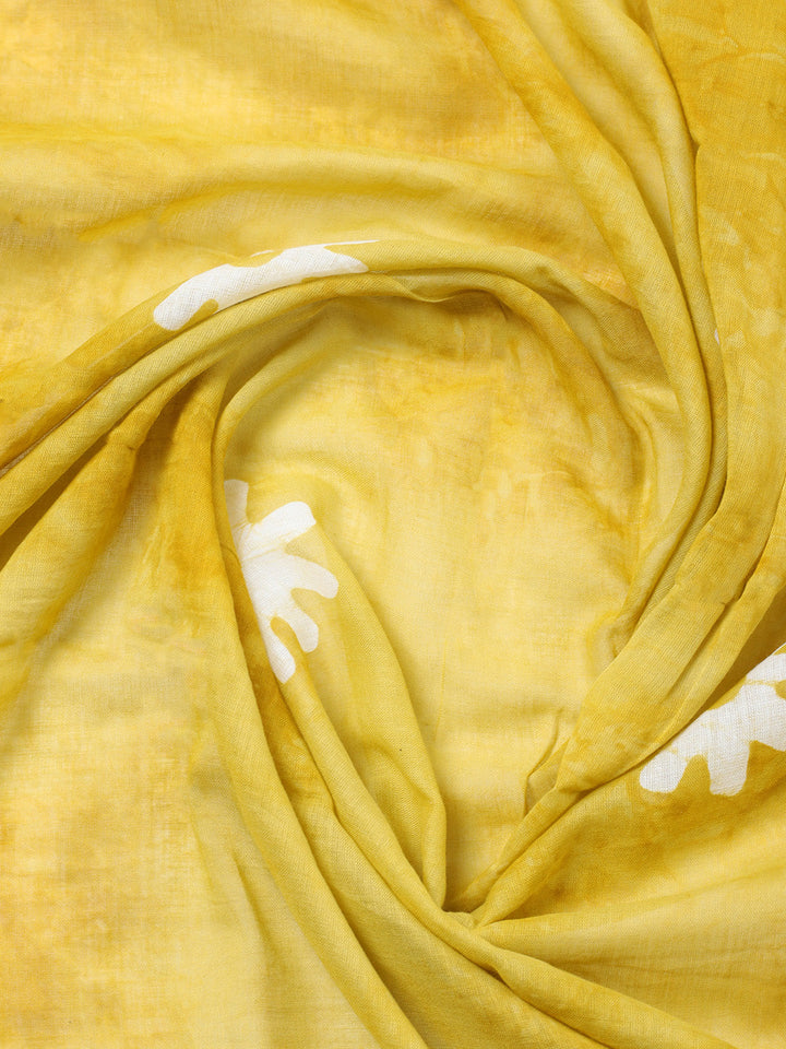 Printed Cotton Blend Unstitched Suit With Pant &amp; Dupatta