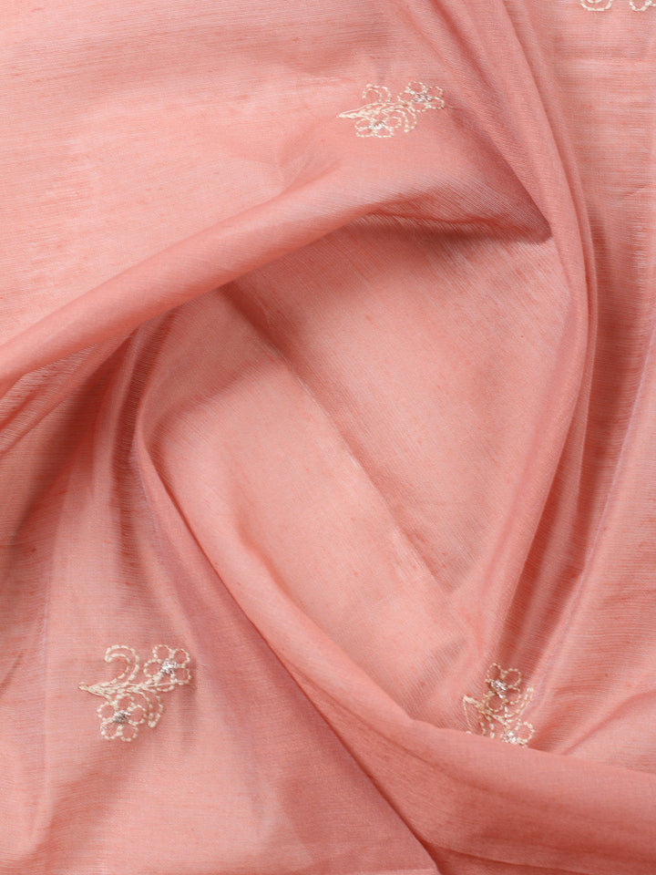 Embroidered Cotton Blend Unstitched Suit With Pant &amp; Dupatta