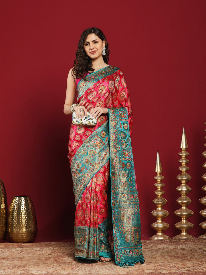Woven Design Satin Saree