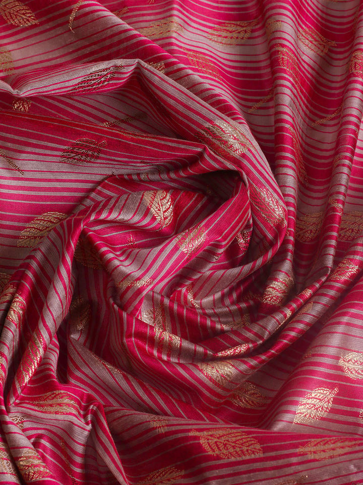 Woven Design Chanderi Unstitched Suit With Pant &amp; Dupatta