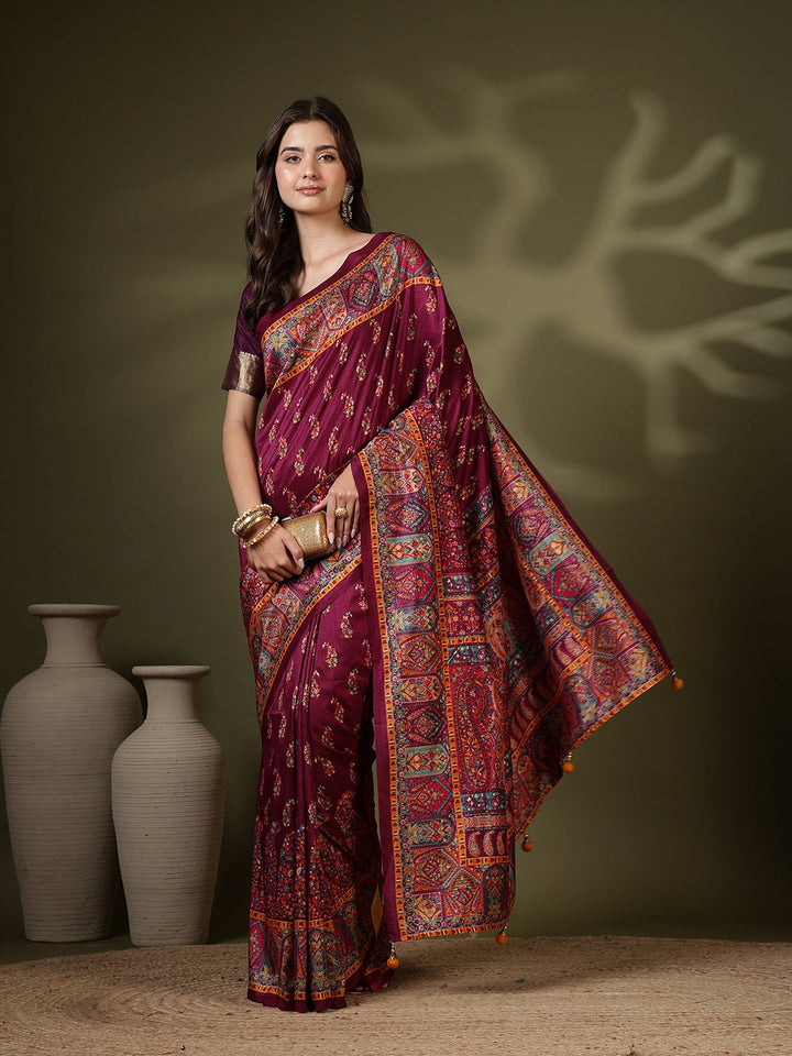 Digital Printed Art Silk Saree