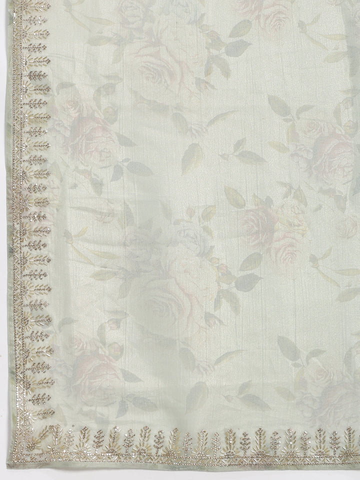 Cutdana Embroidered Chiffon Saree